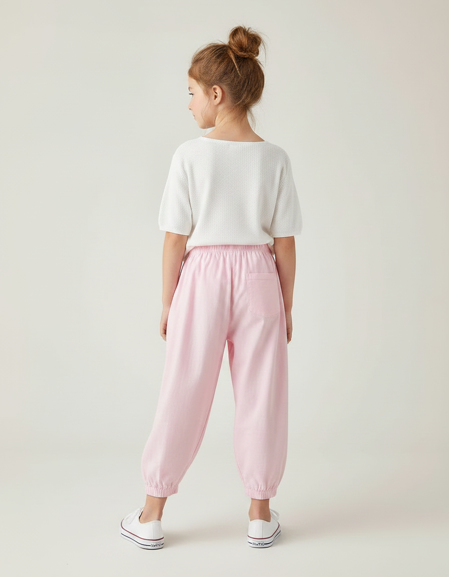 Pantalon Parachute Rose Coton Ample Éléphant Enfant - vue 2