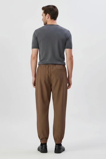 Pantalon Parachute Marron Ample Décontracté Sport Homme - Polyester - vue 2