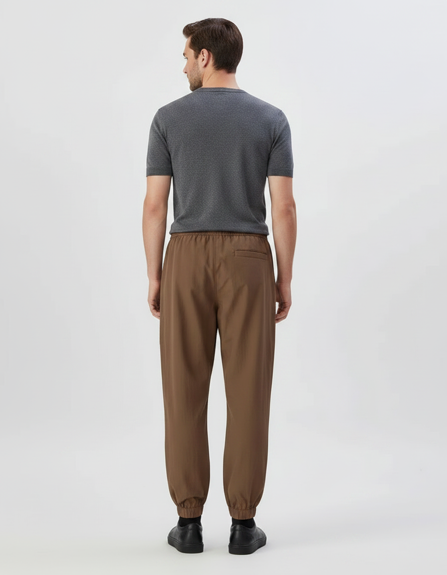 Pantalon Parachute Marron Ample Décontracté Sport Homme - Polyester - vue 2