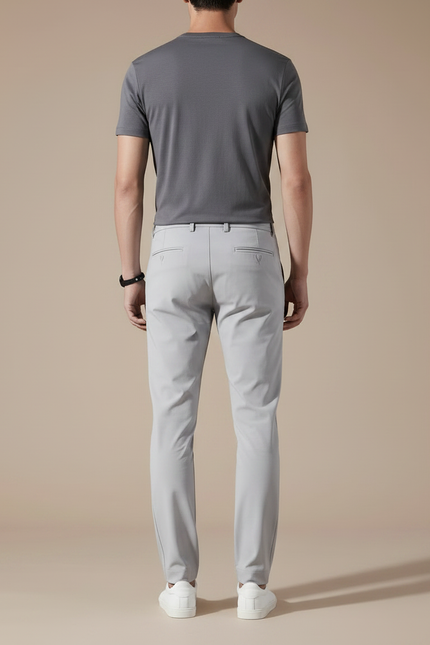 Pantalon Parachute Gris Clair Droit Nylon Élégant - Polyester - vue 2