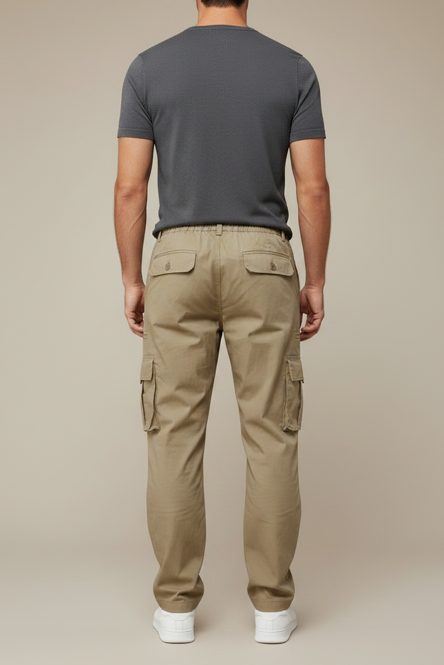 Pantalon Parachute Kaki Ample Coton Cargo Homme - vue 2