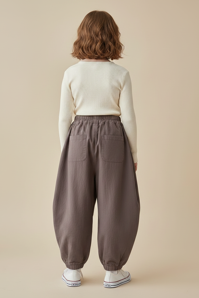 Pantalon Parachute Marron Ample Coton Enfant Ballons - vue 2