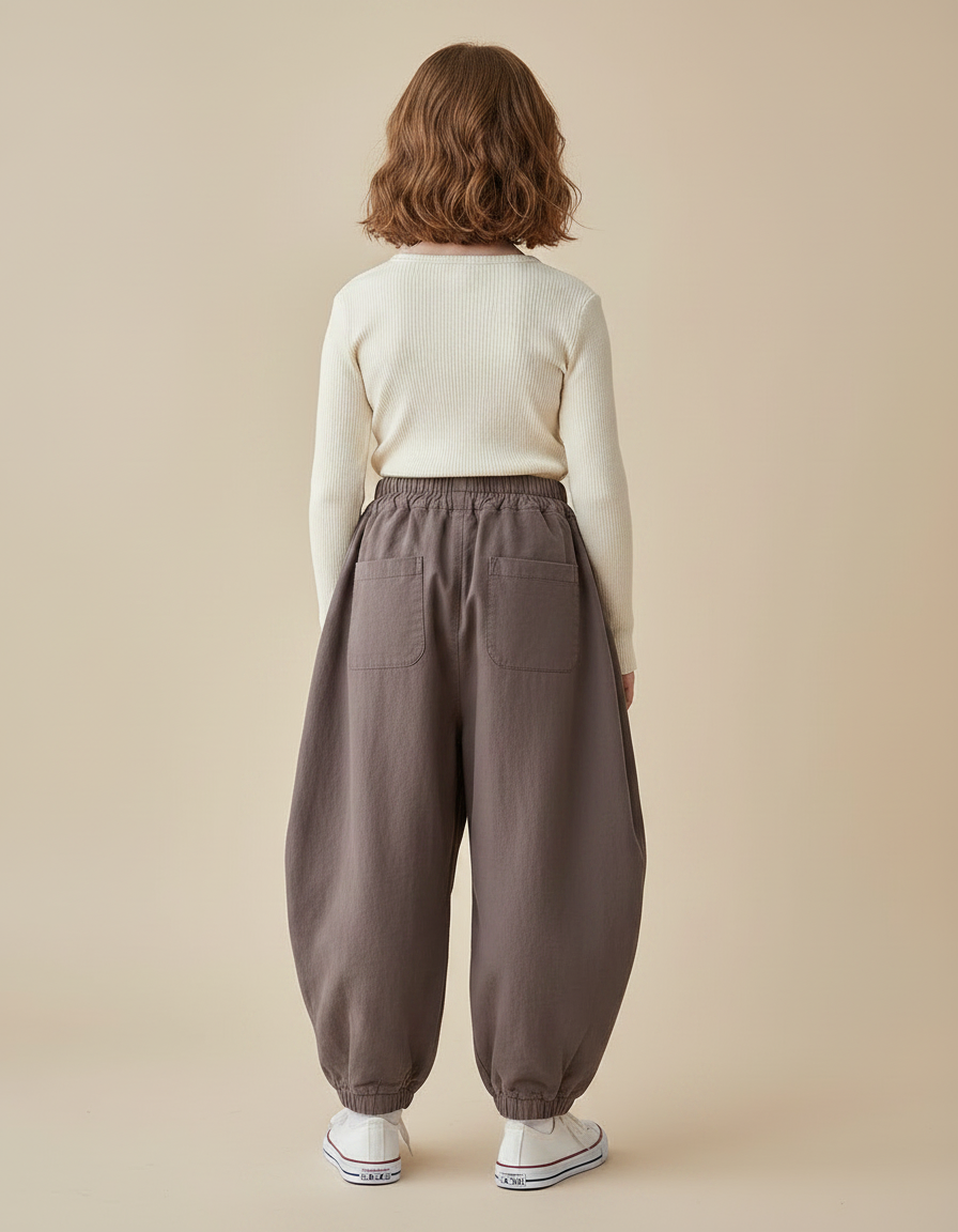 Pantalon Parachute Marron Ample Coton Enfant Ballons - vue 2