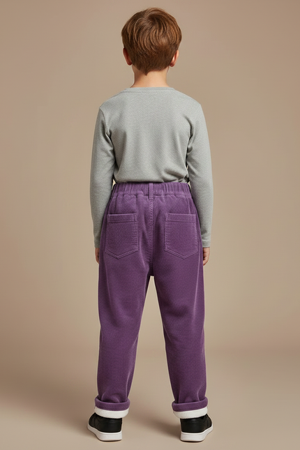 Pantalon Parachute Violet Côtelé Ample Élastiqué Enfant - Cordé - vue 2