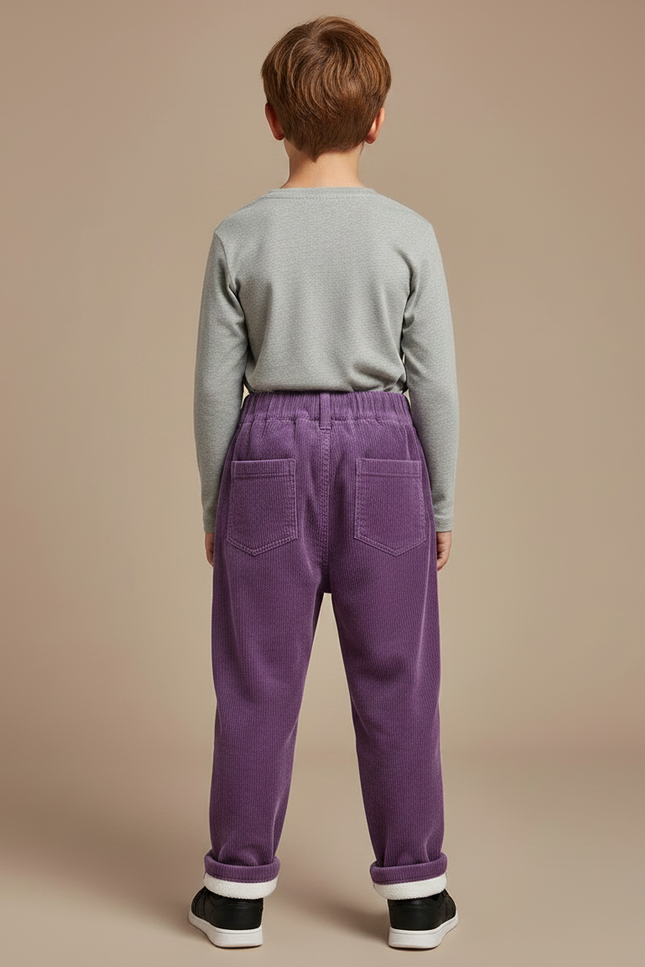 Pantalon Parachute Violet Côtelé Ample Élastiqué Enfant - Cordé - vue 2