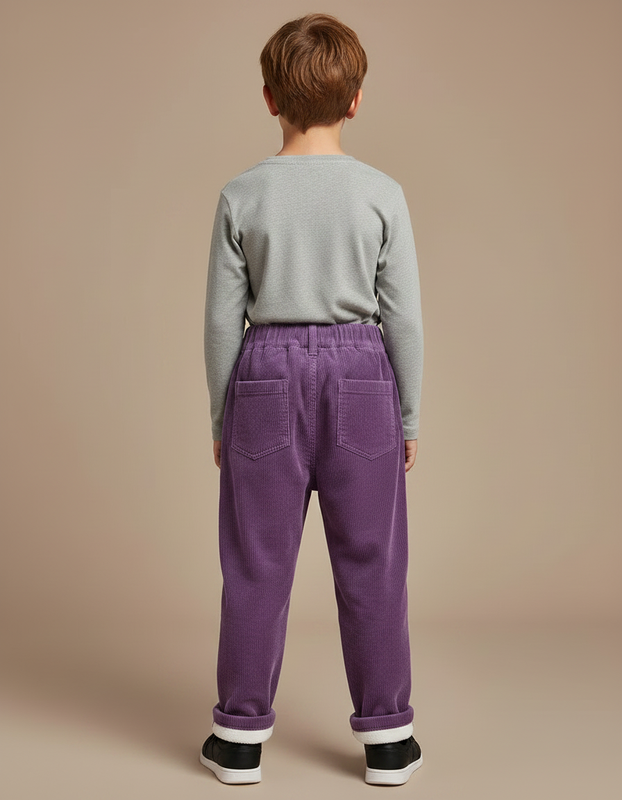 Pantalon Parachute Violet Côtelé Ample Élastiqué Enfant - Cordé - vue 2
