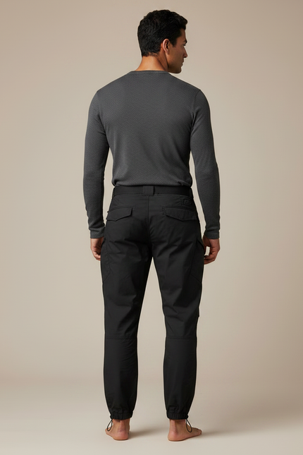 Pantalon Parachute Noir Cargo Tactique Homme Sport - Polyester - vue 2