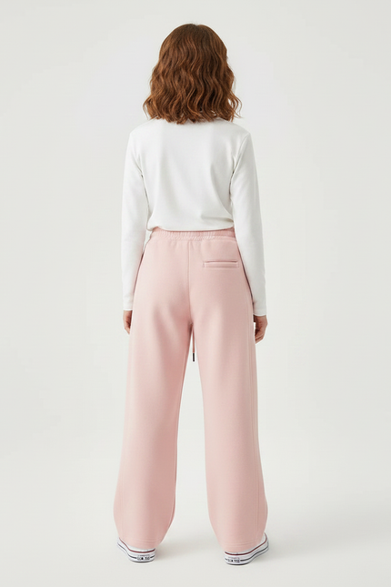 Pantalon Parachute Rose Ample Molletonné Sport Enfant - vue 2