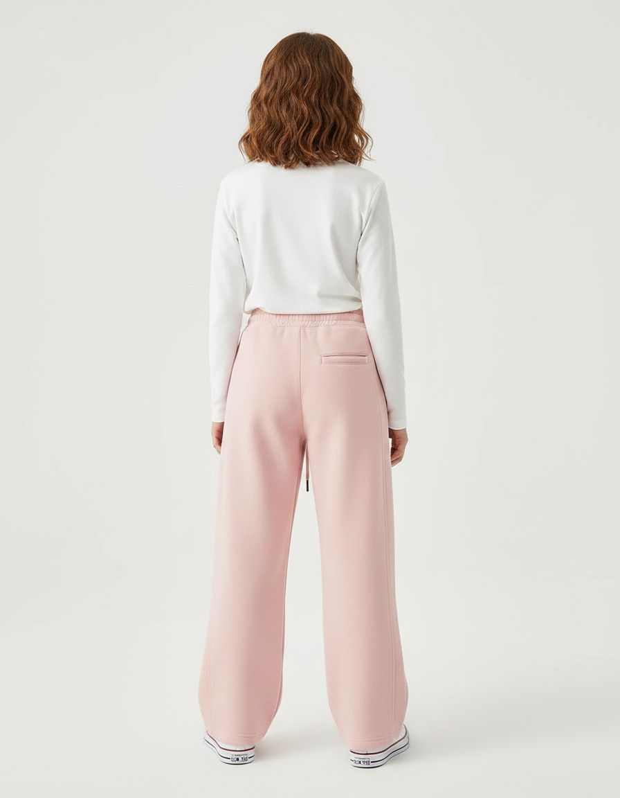 Pantalon Parachute Rose Ample Molletonné Sport Enfant - vue 2
