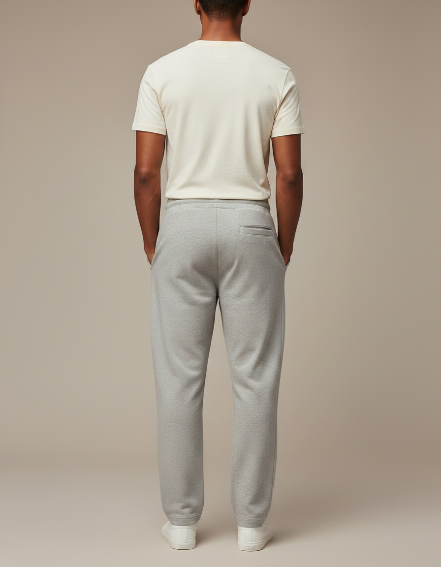 Pantalon Parachute Gris Ample Homme Décontracté Coton - Molleton - vue 2