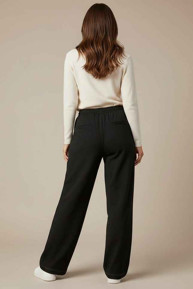 Pantalon Parachute Femme Noir Large - Polyester - vue 2