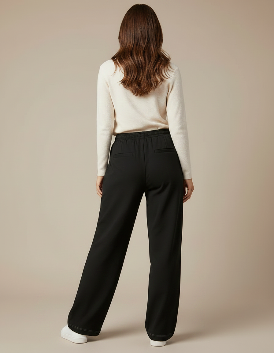 Pantalon Parachute Femme Noir Large - Polyester - vue 2