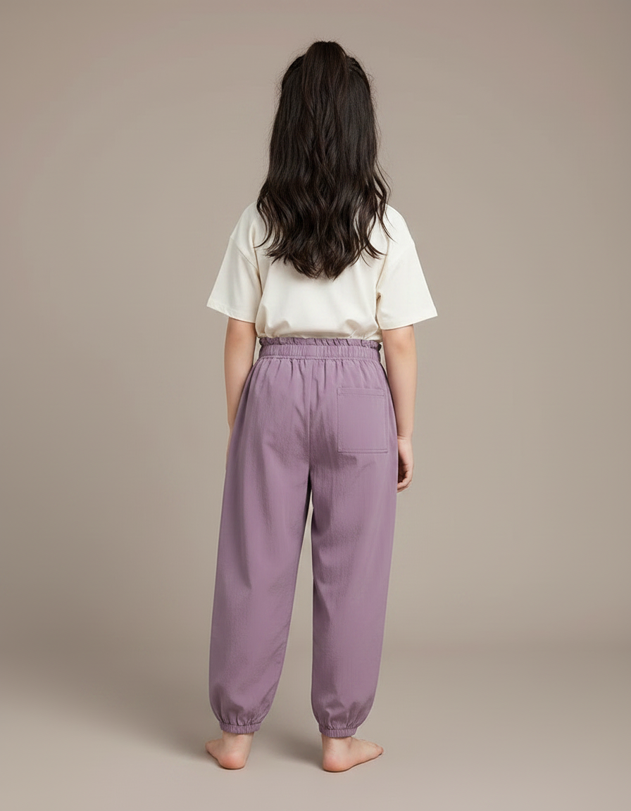 Pantalon Parachute Violet Fluide Ample Confortable Enfant - Polyester - vue 2