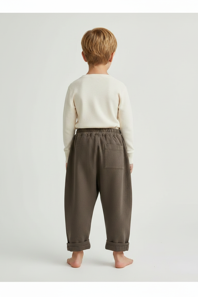 Pantalon Parachute Garçon Kaki Baggy - Molleton - vue 2