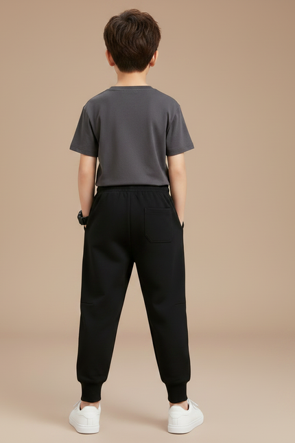 Pantalon Parachute Noir Ample Imprimé Éclair Enfant - Molleton - vue 2
