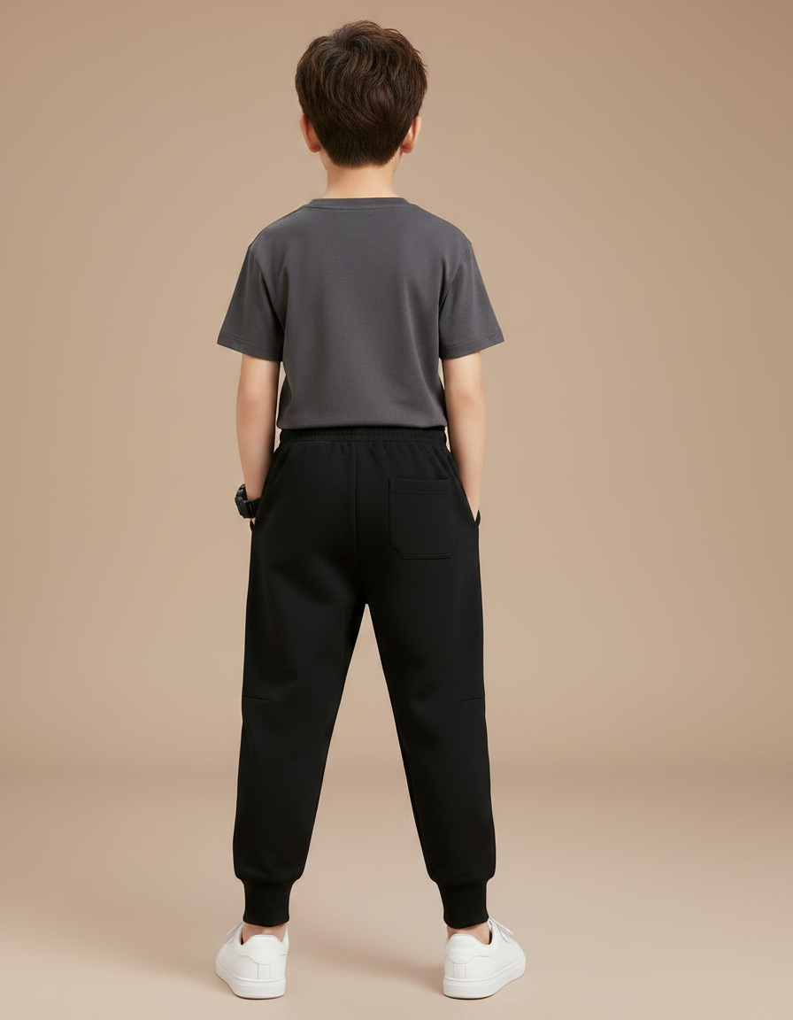 Pantalon Parachute Noir Ample Imprimé Éclair Enfant - Molleton - vue 2