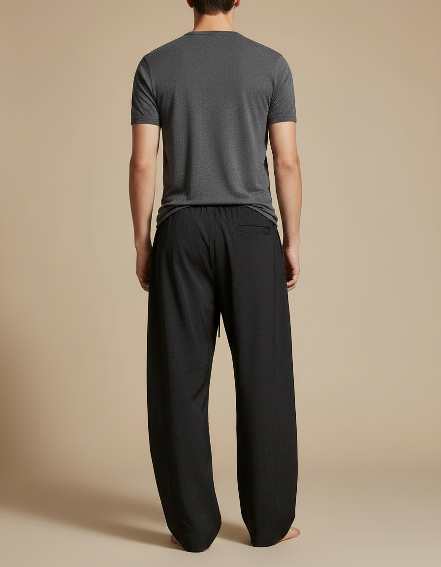 Pantalon Parachute Noir Ample Respirant Homme - Polyester - vue 2
