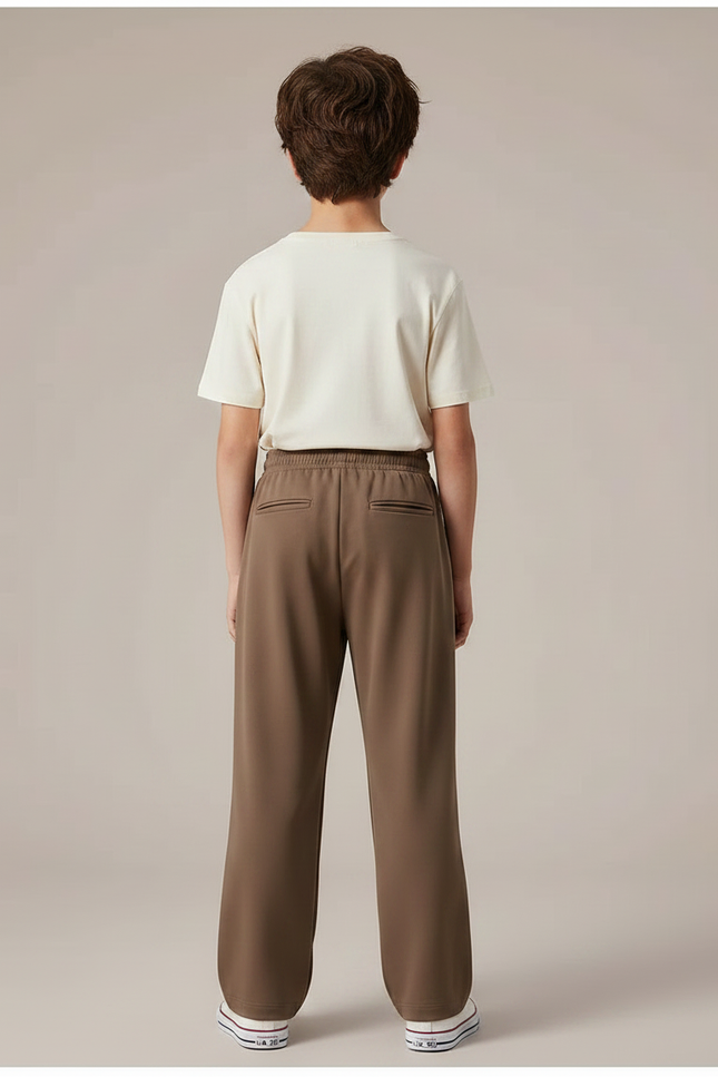 Pantalon Parachute Marron Ample Décontracté Cordon - Polyester - vue 2