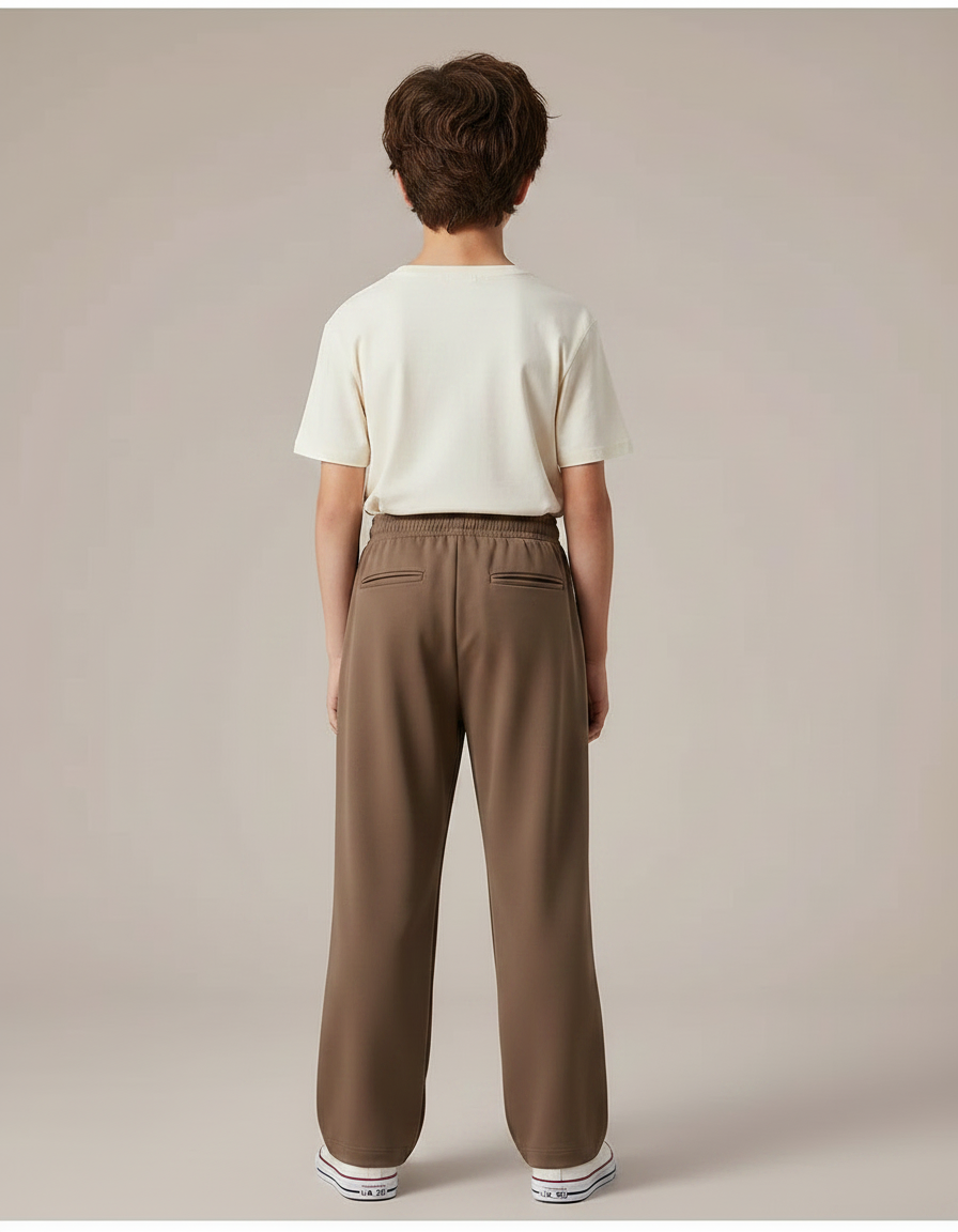 Pantalon Parachute Marron Ample Décontracté Cordon - Polyester - vue 2