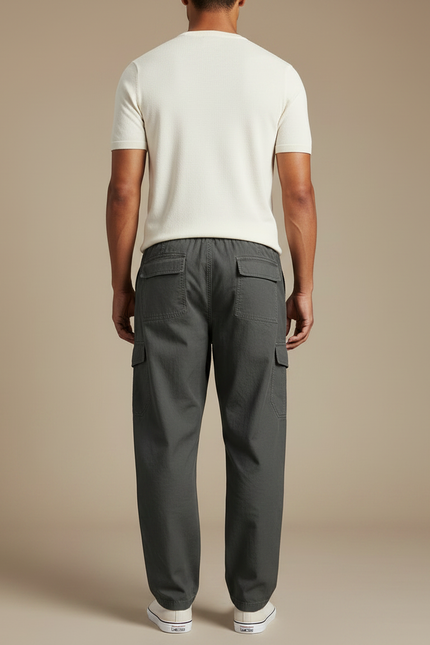 Pantalon Parachute Homme Kaki Cargo - Toile - vue 2