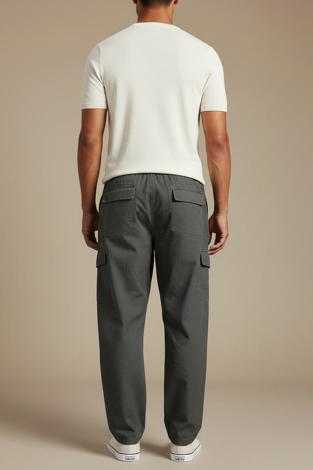 Pantalon Parachute Homme Kaki Cargo - Toile - vue 2