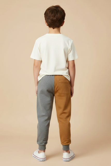 Pantalon Parachute Bicolore Coton Ample Garçon - Multicolore Molleton - vue 2