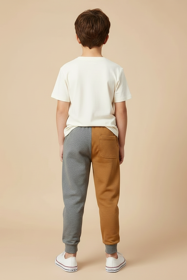 Pantalon Parachute Bicolore Coton Ample Garçon - Multicolore Molleton - vue 2
