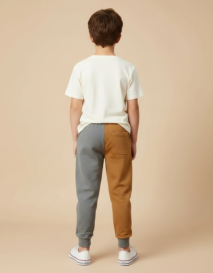 Pantalon Parachute Bicolore Coton Ample Garçon - Multicolore Molleton - vue 2