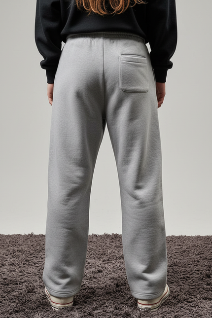 Pantalon Parachute Gris Imprimé AK-47 Molletonné Décontracté Large