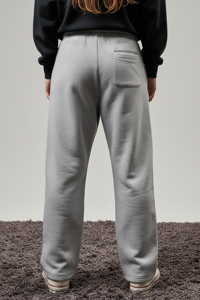 Pantalon Parachute Gris Imprimé AK-47 Molletonné Décontracté Large