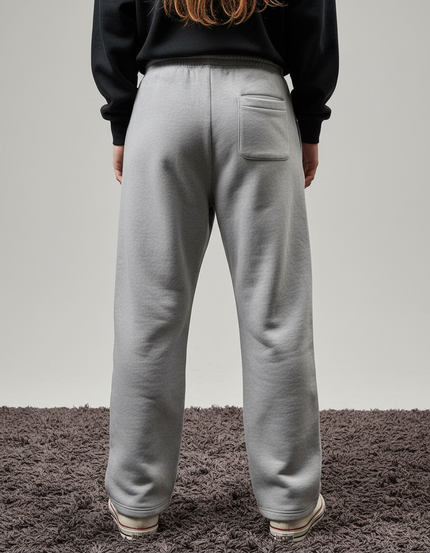 Pantalon Parachute Gris Imprimé AK-47 Molletonné Décontracté Large