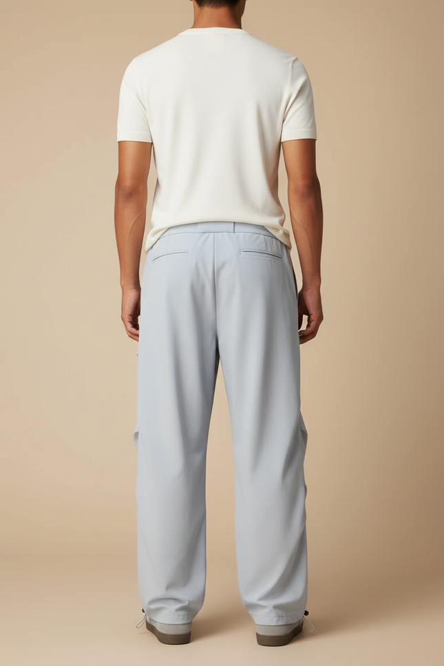 Pantalon Parachute Gris Ample Léger Cargo Homme - Polyester - vue 2