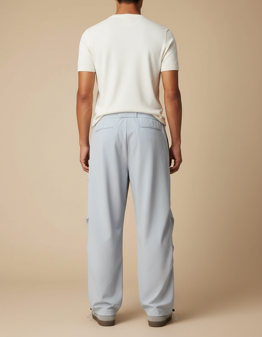 Pantalon Parachute Gris Ample Léger Cargo Homme - Polyester - vue 2