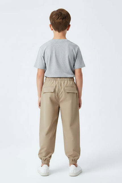 Pantalon Parachute Kaki Ample Cargo Garçon Sport - Polyester - vue 2