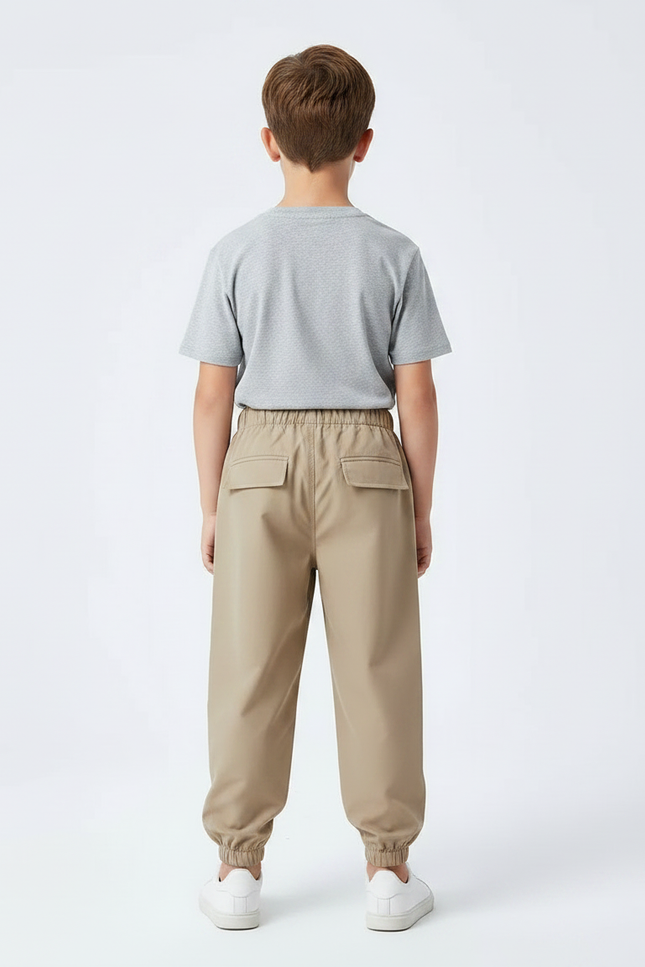 Pantalon Parachute Kaki Ample Cargo Garçon Sport - Polyester - vue 2