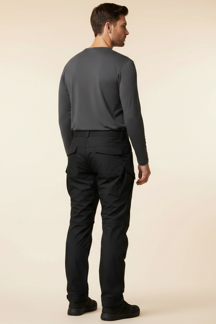 Pantalon Parachute Noir Cargo Homme Léger - Polyester - vue 2