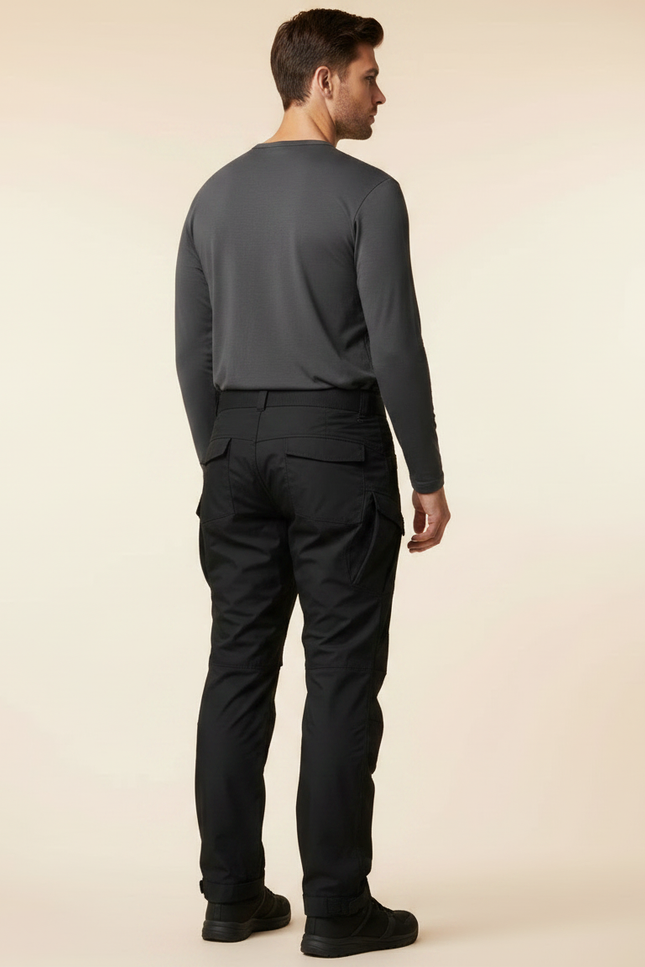 Pantalon Parachute Noir Cargo Homme Léger - Polyester - vue 2