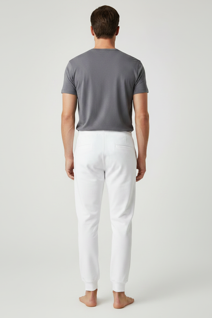 Pantalon Parachute Blanc Coton Ample Décontracté Homme - Molleton - vue 2