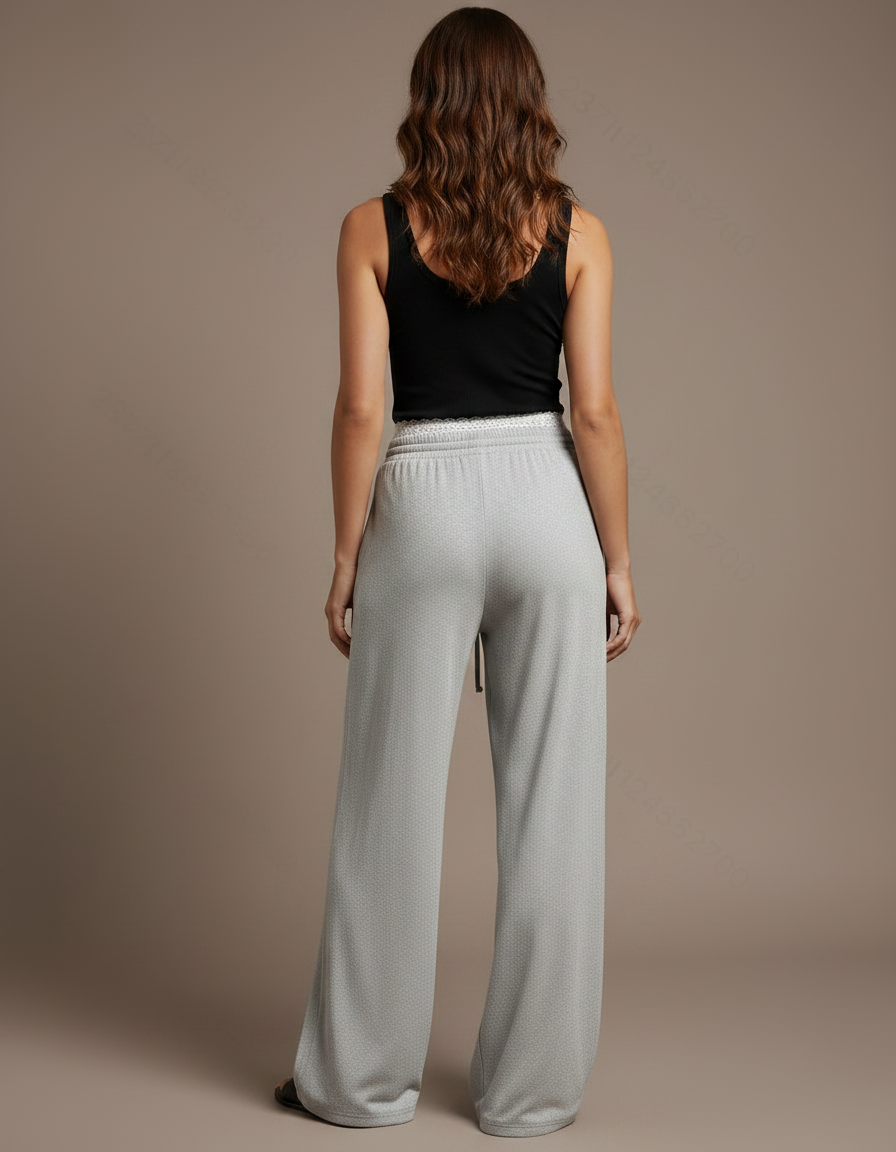 Pantalon Parachute Gris Ample Décontracté Fluide Confortable - Molleton - vue 2