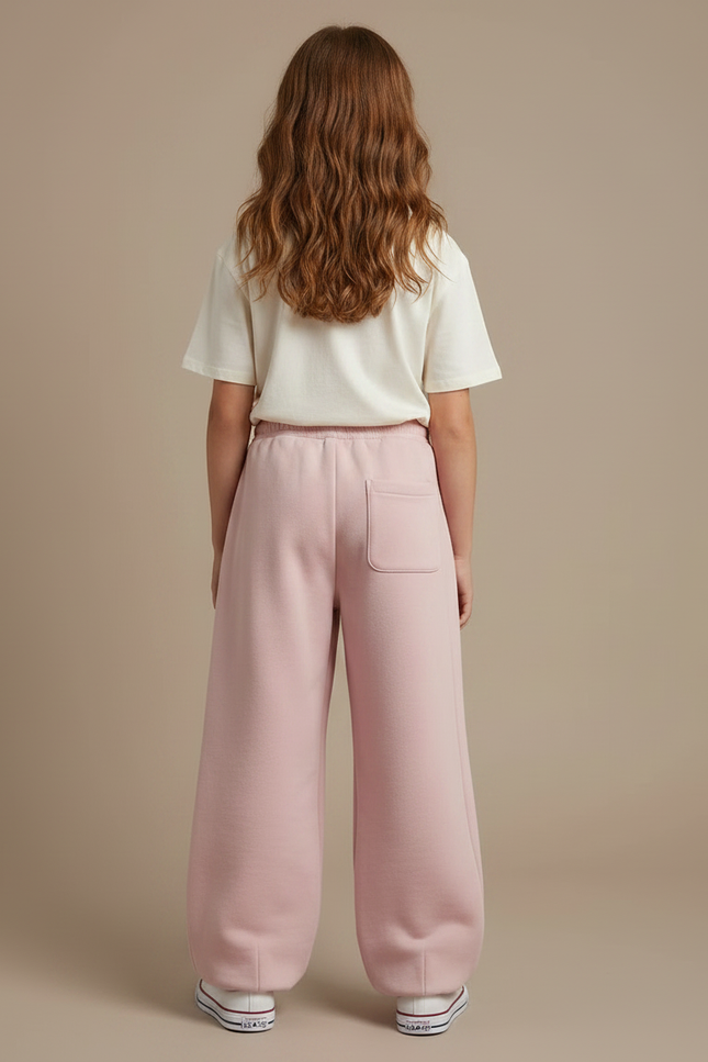 Pantalon Parachute Fille Baggy Streetwear - Rose Molleton - vue 2