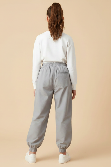 Pantalon Parachute Gris Ample Cordon Décontracté Enfant - Polyester - vue 2
