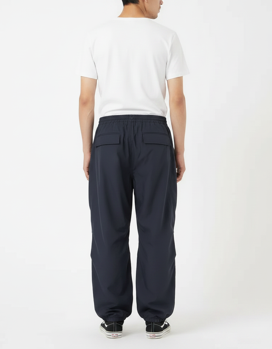 Pantalon Parachute Bleu Marine Ample Cargo Décontracté - Polyester - vue 2