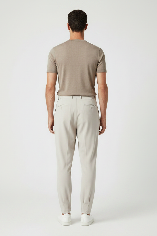 Pantalon Parachute Beige Plissé Fluide Décontracté Homme - Polyester - vue 2