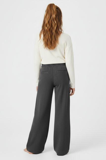 Pantalon Parachute Gris Ample Molletonné Fille - vue 2
