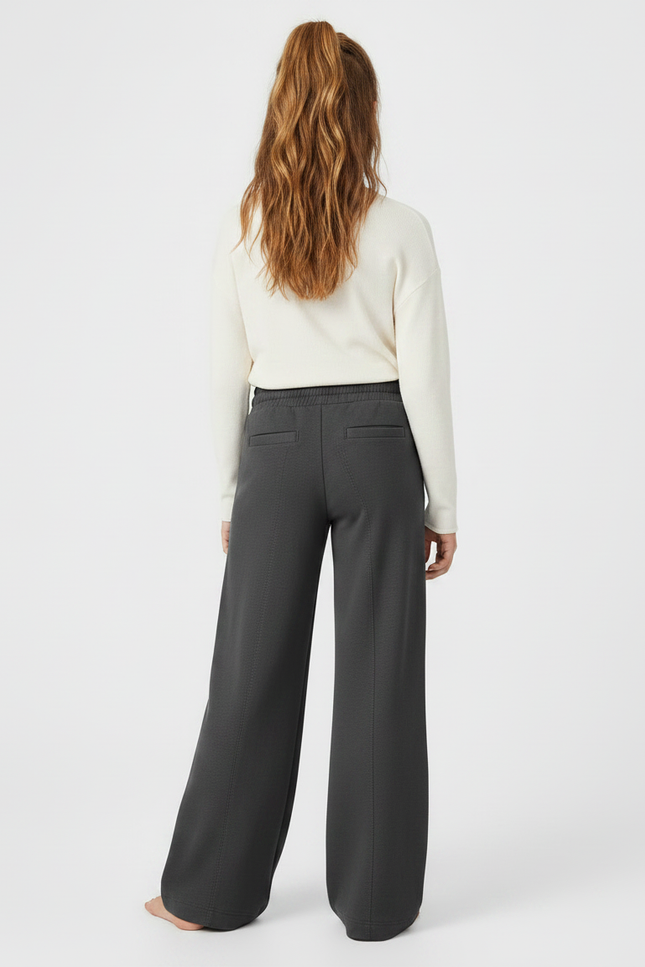 Pantalon Parachute Gris Ample Molletonné Fille - vue 2