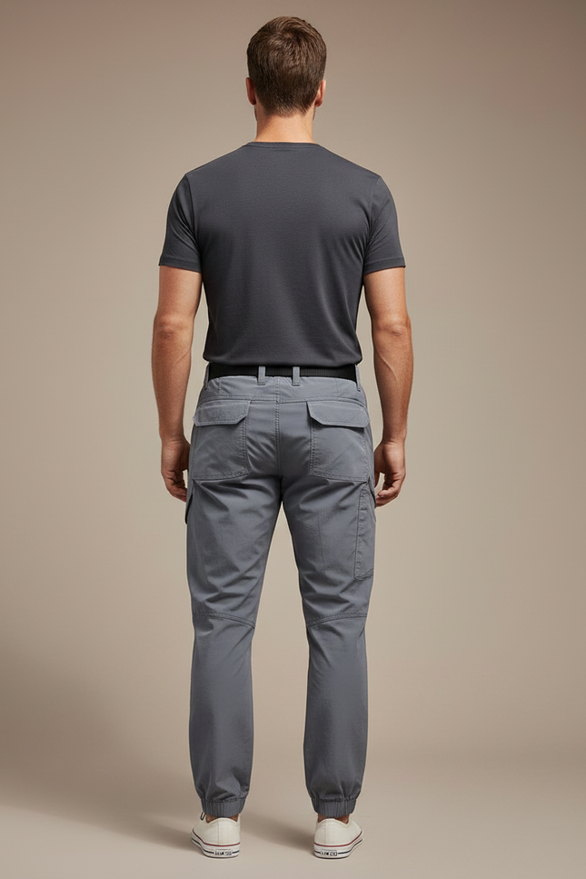 Pantalon Parachute Gris Tactique Homme Ajusté Militaire - Polyester - vue 2