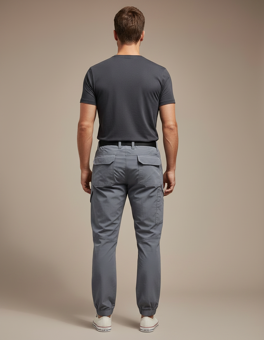 Pantalon Parachute Gris Tactique Homme Ajusté Militaire - Polyester - vue 2