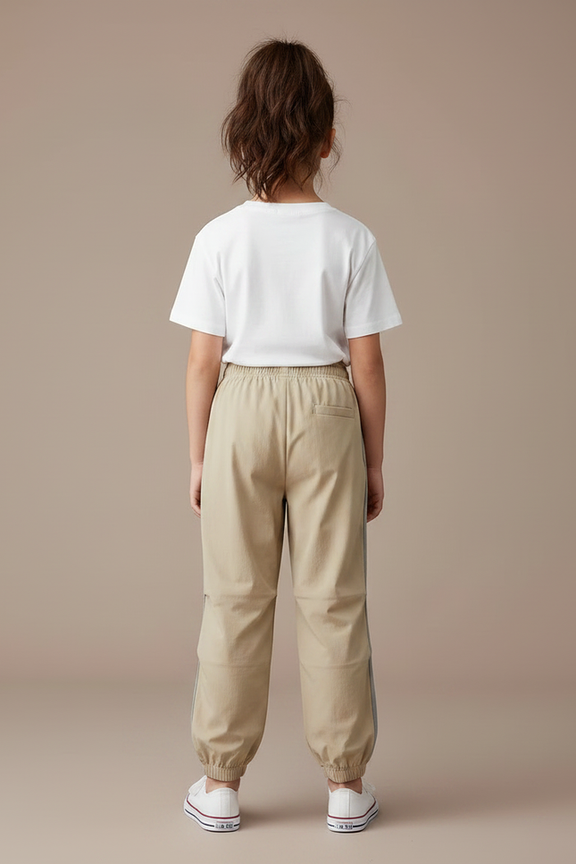 Pantalon Parachute Beige Ample Enfant Décontracté - Polyester - vue 2