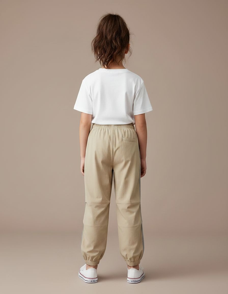 Pantalon Parachute Beige Ample Enfant Décontracté - Polyester - vue 2