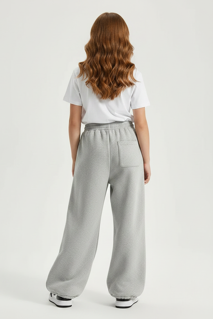 Pantalon Parachute Gris Ample Confortable Élastique - Molleton - vue 2